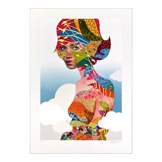 Miss Bugs, Augmented Skies (Blue), Large Framed Hand Signed Screen Print, 2021 For Sale