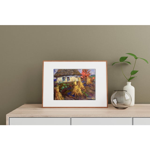 Farmhouse Oil Painting Landscape Lonely Oksana Ivanyuk For Sale - Image 3 of 13