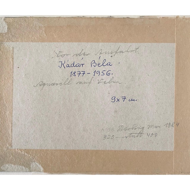 Paint Bela Kadar, Hungarian Artist Modern Mixed Media Horse and Buggy Bela Kadar For Sale - Image 7 of 9