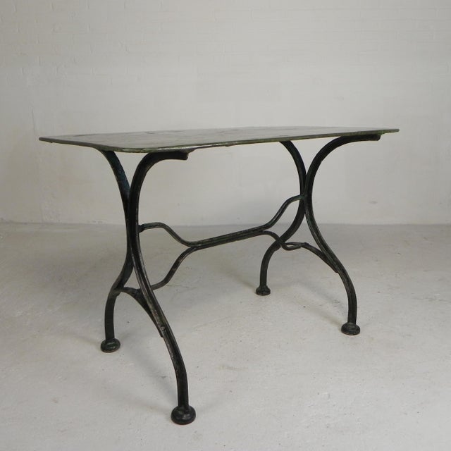 Metal Steel Garden Bistro Table with Curved T-Profiles, 1950s For Sale - Image 7 of 18