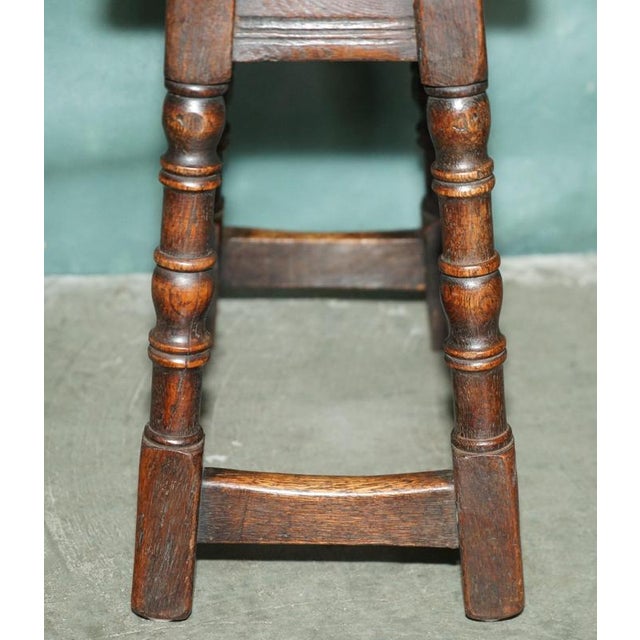 17th Century English Oak Joint Stool with Turned Legs For Sale - Image 18 of 18