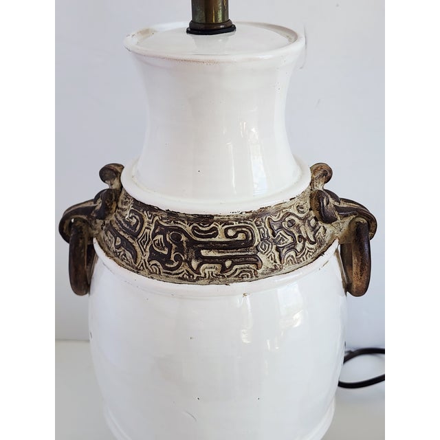 Mid Century Ugo Zaccagnini Pottery Table Lamps-a Pair For Sale - Image 9 of 17