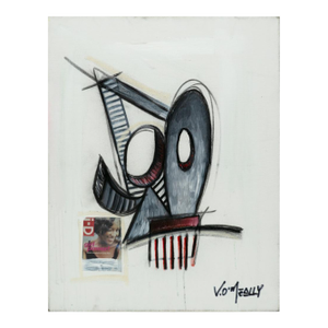 Vernon O'Meally, Untitled', 2016. Acrylic and Collage on Canvas.