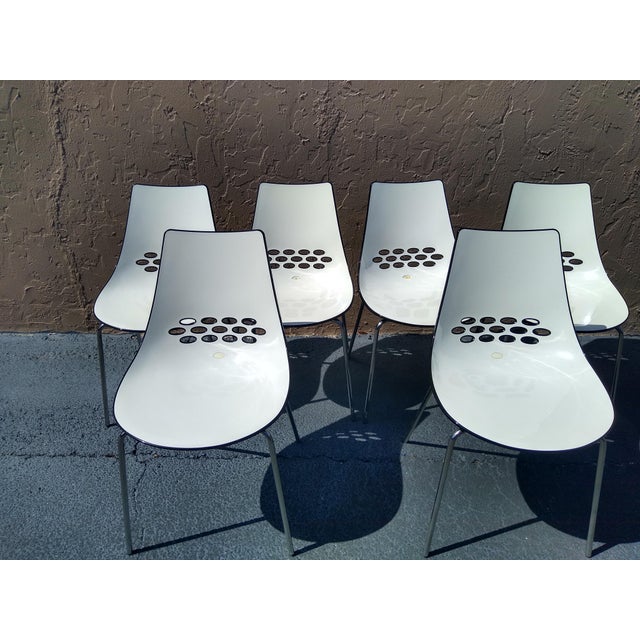 Calligaris Jam Dining Chairs in White & Black Set of 6 Chairish
