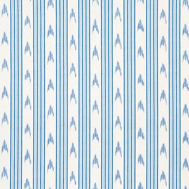 Schumacher X Mark D. Sikes Santa Barbara Ikat in Indigo Fabric For Sale