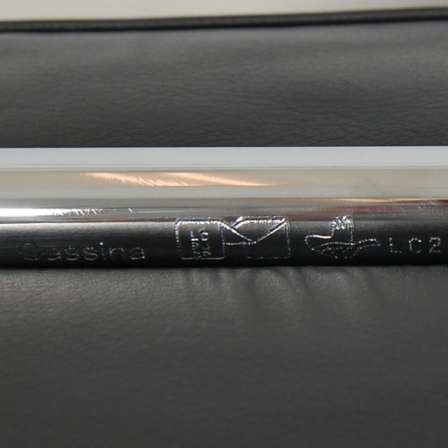 Vintage LC2 Chair in Black Leather by Le Corbusier, 2000s For Sale - Image 14 of 15