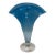2001 Signed Blenko Handblown Sapphire Blue Fan Art Glass Vase - Model #872 For Sale