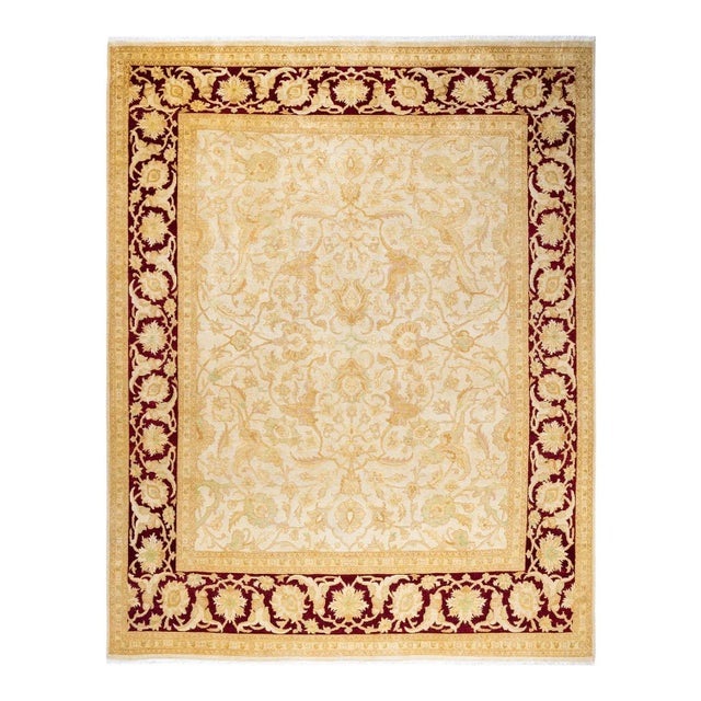 Vintage Traditional Hand Knotted Wool Area Rug, Ivory - 8'0" X 10'0" For Sale - Image 9 of 9