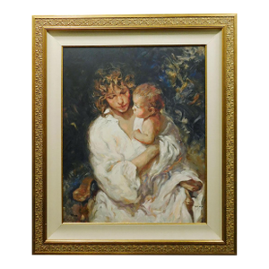 1990s Royo "Maternidad" Mother& Baby Framed Art Serigraph S Board Hand Signed
