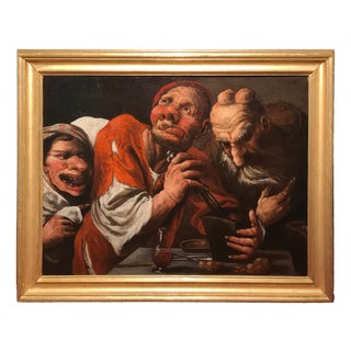 Pietro Della Vecchia, The Alchemists, Oil on Canvas, 17th Century, Framed For Sale