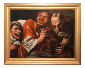 Pietro Della Vecchia, The Alchemists, Oil on Canvas, 17th Century, Framed