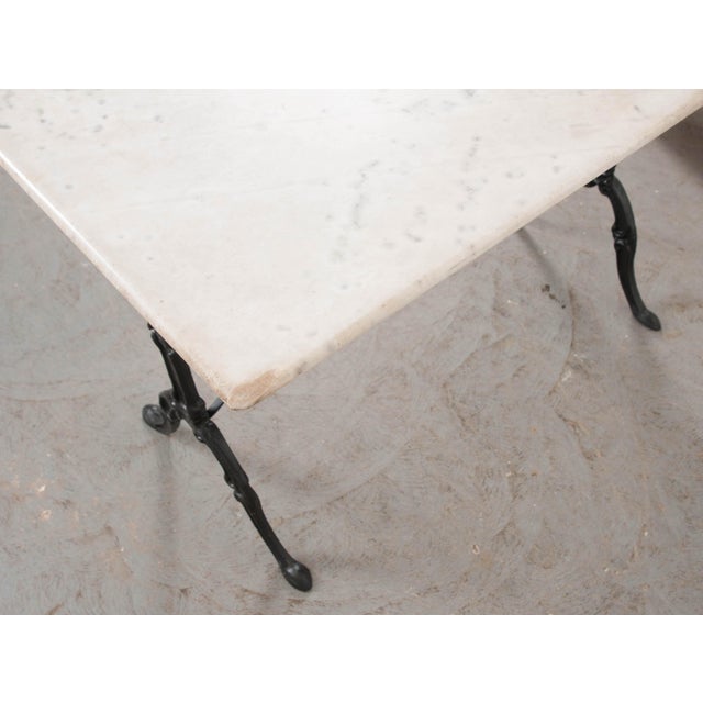 Black Early 20th Century French Marble-Top Bistro Table For Sale - Image 8 of 11