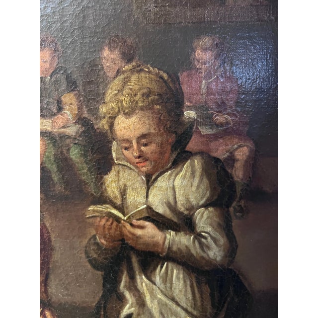 Impressionist Attr. To A.Van Ostade Dutch School Original Antique Oil Painting , Genre Scene For Sale - Image 3 of 14