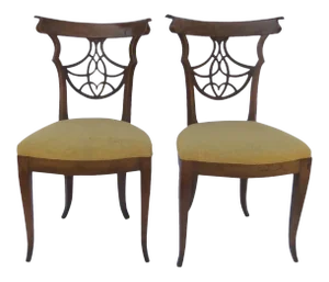 Early 19th Century Walnut Italian Side Chairs- a Pair