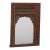 Vintage Indian Teakwood Carved Window Frame Mirror For Sale