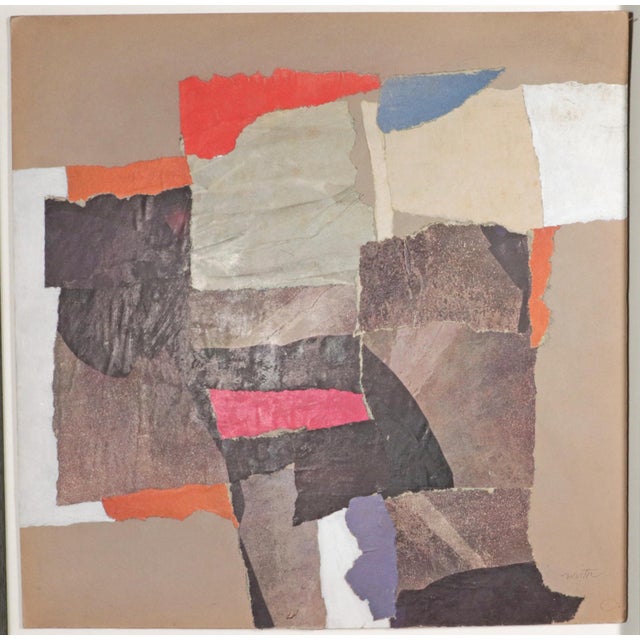 1980s Robert J. Wirth Collage Painting, Titled "Collage" For Sale - Image 5 of 5