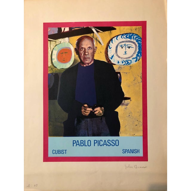 John Brower, Vintage 1960s Pablo Picasso Photo Silkscreen Serigraph Pop Art For Sale - Image 4 of 7