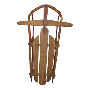 Antique Deluxe Size Racer Metal and Wood Child's Sled