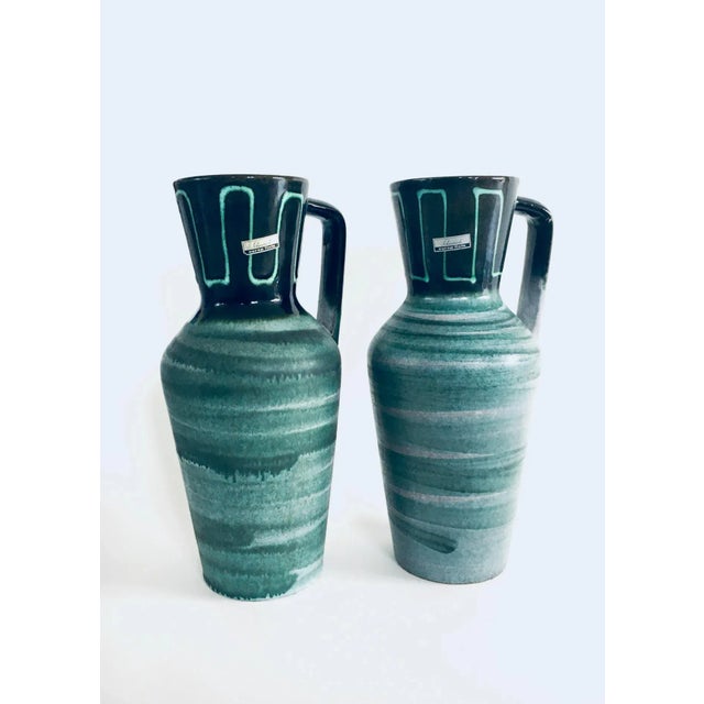 Mid-Century Modern Studio Pottery Vase Set by Scheurich, West Germany, 1960s, Set of 2 For Sale - Image 11 of 11