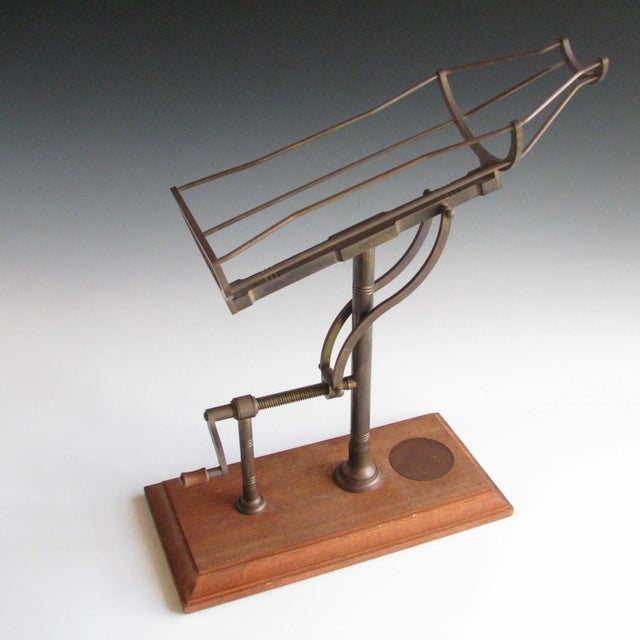 Antique Bronze Wine Bottle Cradle Mechanical Pourer With Wooden Base