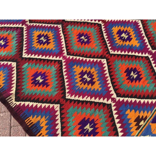 Red Bohemian Kilim Rug - 64" X 112" For Sale - Image 8 of 11