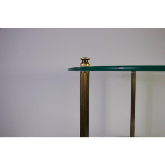 French Brass and Glass Bar Cart, 1950s For Sale - Image 10 of 12