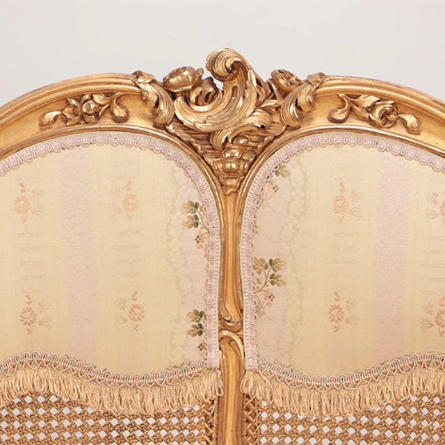French A Giltwood and Carved French Louis XV Style Settee. Circa 1900 For Sale - Image 3 of 9