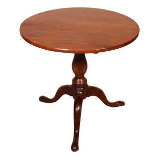Antique English Mahogany Tripod Table For Sale