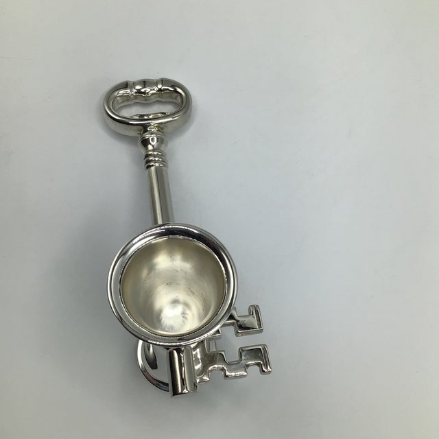 Godinger Silver Plated Skeleton Key Jigger/Bottle Opener and Skeleton Key Corkscrew-Set of 2 For Sale - Image 9 of 12
