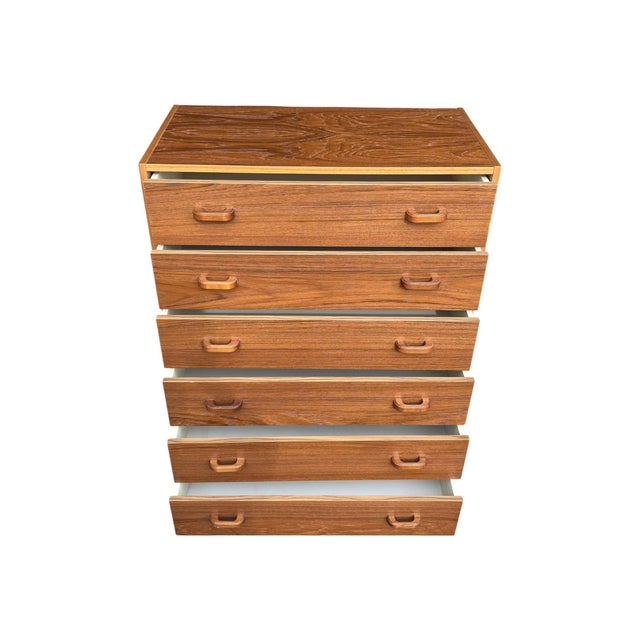 Auburn 1960s Danish Modern Teak Six-Drawer Dresser, Maple-Tone Satin Finish For Sale - Image 8 of 15