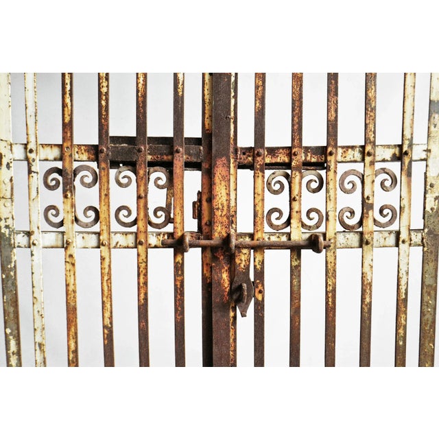 Rustic Vintage Tall Iron Gates For Sale - Image 3 of 8