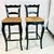 1980s Vintage Boho Chic Farmhouse Rush Seat Ladderback Barstools - A Pair For Sale - Image 4 of 17