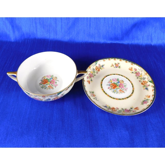 1950s 1950s KPM Flat Cream Soup Bowls With Underplates in Kingsly - 13 pcs For Sale - Image 5 of 8