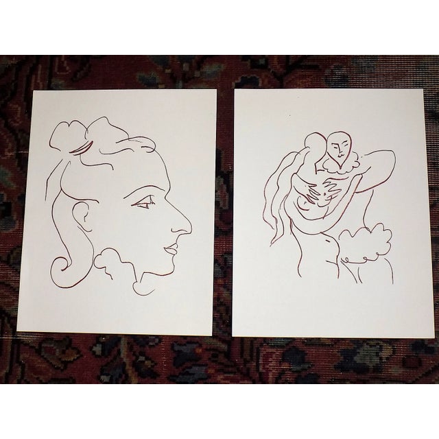 This set of three (3) lithographs (not offset )by Henri Matisse (France 1869 - 1954) depict abstracted modernist female...