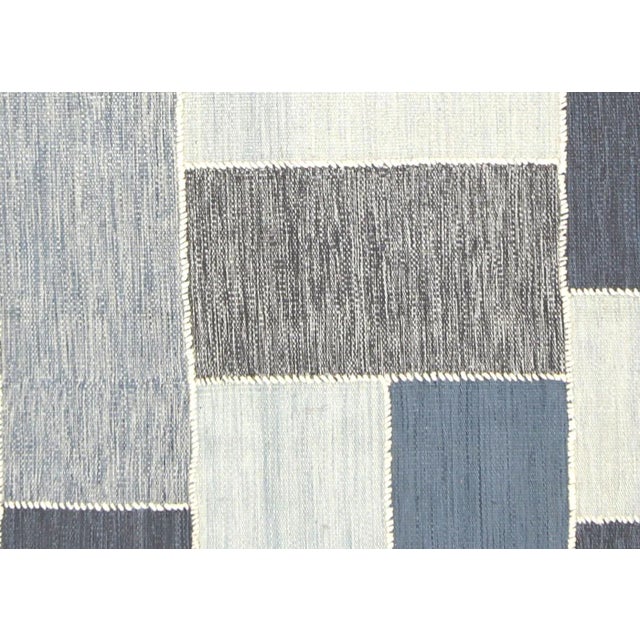 Contemporary Egyptian Kilim. Hand woven in modern designs with wool on cotton foundation in the Fustat region of the Nile...