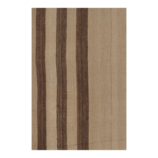 Rug & Kilim's Contemporary Rez Kilim With Brown Striped Design For Sale
