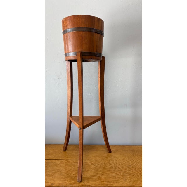 Vintage English Oak Plant Stand For Sale - Image 4 of 5
