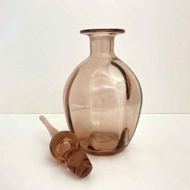 1950s Viking Peach Glass Decanter For Sale - Image 4 of 7