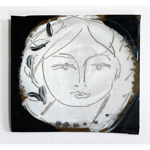 2020s Greek Face No. 2, Ceramic, Cardboard, Drawing, Painting For Sale - Image 5 of 5