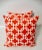Contemporary Red & White Geometric Cotton Woven Pillows, a Pair For Sale - Image 3 of 7