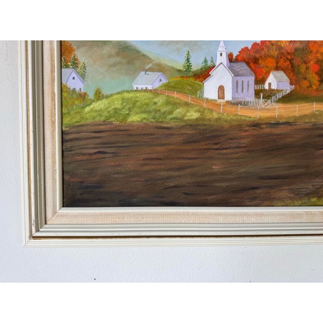 Brown Vintage F. Leschinsky Countryside Acrylic Paint, Framed For Sale - Image 8 of 12