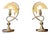 Vintage Shell Brass Table Lamps, 1970, Set of 2 For Sale