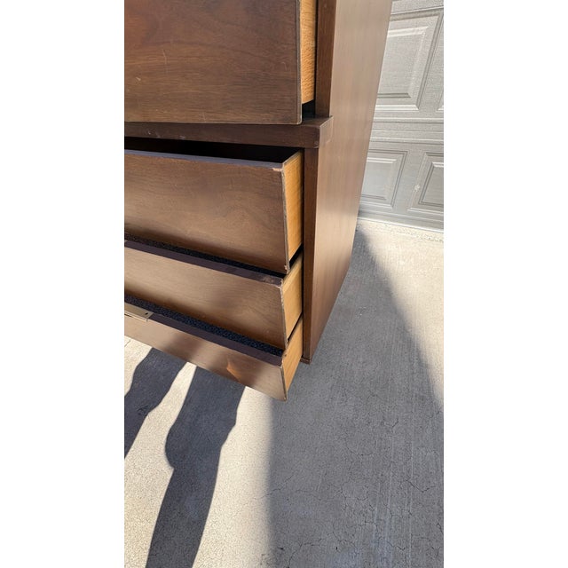 1960s Kent Coffey Tableau Mid-Century Modern Walnut Highboy Dresser For Sale - Image 9 of 12