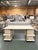 Contemporary Gabby Jasper Contemporary Cerused White Executive Desk With Dual Pedestals and Dark Metal Accents For Sale - Image 3 of 5