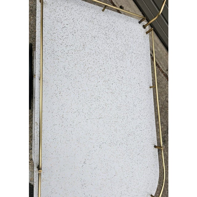 Wood Mid 20th Century Hollywood Regency Brass Swan Bar Cart For Sale - Image 7 of 8