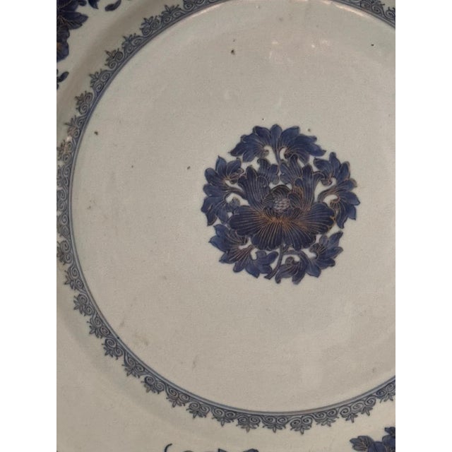 Chinese Large 18th Century Chinese Export Porcelain Chargers- Set of 2 For Sale - Image 3 of 6