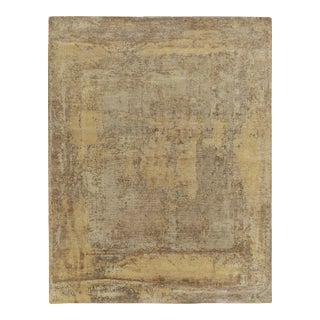 Rug & Kilim’s Modern Rug in Gold, Beige-Brown and Grey Abstract Pattern For Sale