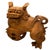Mid 20th Century Chinese Export Carved Wood Guardian Foo Dog Statue, Pair For Sale - Image 9 of 14