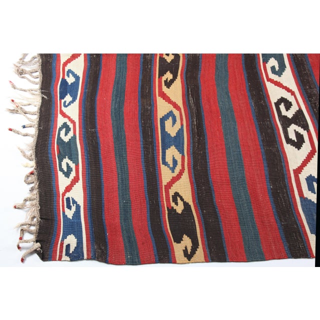 Antique Caucasian Handwoven Kazak Kilim Rug -5' 10'' X 7' 5'' For Sale - Image 4 of 14