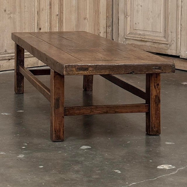 18th Century Country French Rustic Oak Coffee Table For Sale - Image 15 of 18
